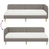 vidaXL Hoekbedframe met matras met hoofdeinde Taupe 90 x 190 cm Stof