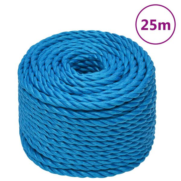 vidaXL Werktouw 24 mm 25 m polypropeen blauw