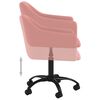vidaXL Eetkamerstoelen draaibaar 6 st fluweel roze