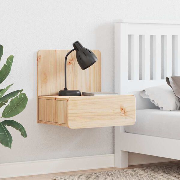 vidaXL Nachtkastje 2 pcs Bruin 44 x 32,5 x 40 cm Massief grenenhout