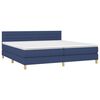 vidaXL Boxspring met matras en LED stof blauw 200x200 cm