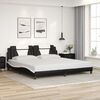 vidaXL Bedframe "Viana" met LED zonder matras zwart en wit 200x200 cm