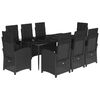 vidaXL 9-delige Tuinset poly rattan zwart