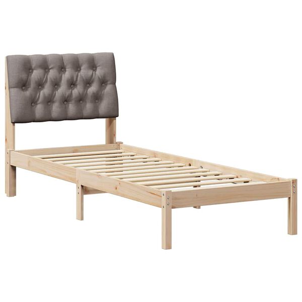 vidaXL Bedframe met Gevoerd Hoofdgedeelte Bruin 75 x 190 cm