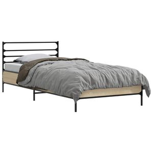 vidaXL Bedframe Sonoma Eiken 80 x 200 cm Bewerkt hout