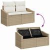vidaXL Tuinbankenset met kussen 9 pcs Beige en Cr&egrave;me poly rattan