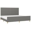 vidaXL Bedframe zonder matras stof donkergrijs 200x200 cm