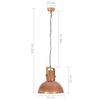 vidaXL Hanglamp industrieel rond 25 W E27 52 cm mangohout koperkleurig