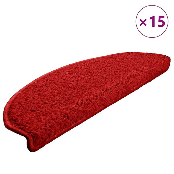 vidaXL Trapmatten 15 st 65x21x4 cm Rood Halfrond Groot