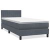 vidaXL Boxspring met matras en LED fluweel donkergrijs 90x210 cm