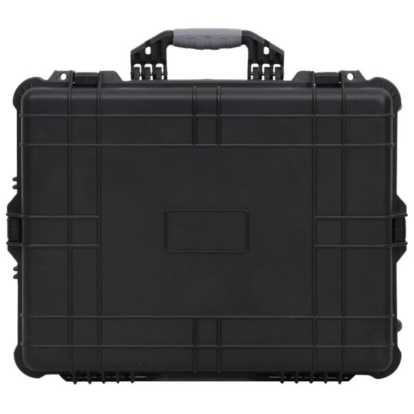 vidaXL Flightcase op wieltjes 63x50x23 cm PP zwart