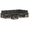 vidaXL Tuinbankenset 10 st Grijs en Donkergrijs poly rattan