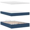 vidaXL Ottoman bed met matras en LED's 140x190cm stof blauw