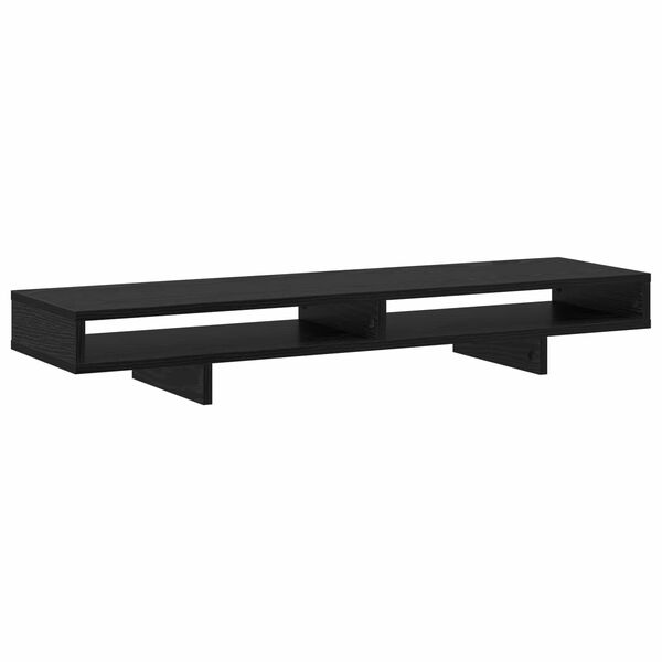 vidaXL Monitor Stand met plank Zwart 100 x 27 x 15 cm Bewerkt hout