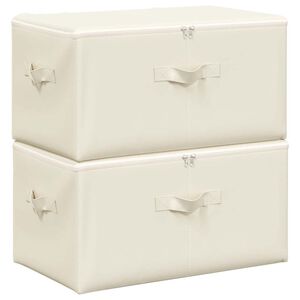 vidaXL Opbergboxen 2 st 43x34x23 cm stof cr&egrave;mekleurig