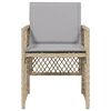 vidaXL Tuinstoelen 4 st met kussens poly rattan gemengd beige