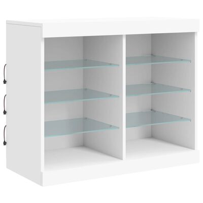 vidaXL Dressoir met LED-verlichting 81x37x67 cm wit