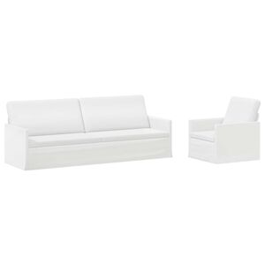 vidaXL Bankstel 2 pcs Wit Stof