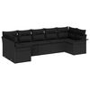 vidaXL Tuin Sofa Set 7 st Zwart Poly riet