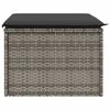 vidaXL Tuinkruk met kussen 55x55x37 cm poly rattan grijs
