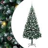vidaXL Kunstkerstboom Groen 210 cm PVC en Staal en Plastic