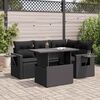 vidaXL 5-delige Loungeset met kussens poly rattan zwart