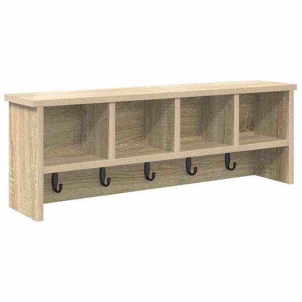 vidaXL Wandgemonteerde kapstok met plank Sonoma eiken 75 x 16 x 26 cm