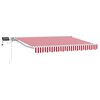 vidaXL Handmatige Luifelhouder met LED's Rood en Wit 3 x 2,5 m