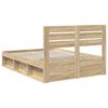 vidaXL Bedframe met hoofdeinde Sonoma 140 x 190 cm Massief grenenhout