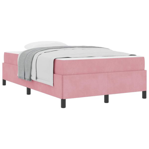 vidaXL Bedframe met matras Roze 120 x 190 cm Stof