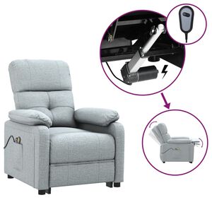 vidaXL Massagestoel elektrisch stof lichtgrijs