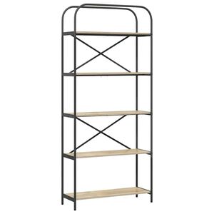 vidaXL Boekenkast 5-laags 80 x 30 x 183 cm Bewerkt hout Sonoma Eiken