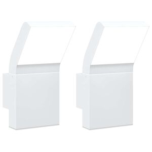 vidaXL Buitenwandlampen 2 st LED gegoten aluminium wit