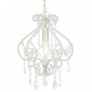 vidaXL Plafondlamp met kralen rond E14 wit