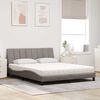vidaXL Bed met matras "Hanko" stof taupe 160x200 cm