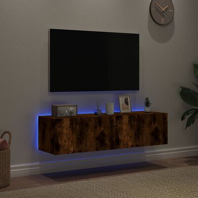 vidaXL Tv-wandmeubelen met LED 2 st 60x35x31 cm gerookt eikenkleurig