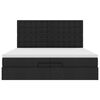 vidaXL Ottoman bed met matrassen en LED's 200x200cm stof zwart