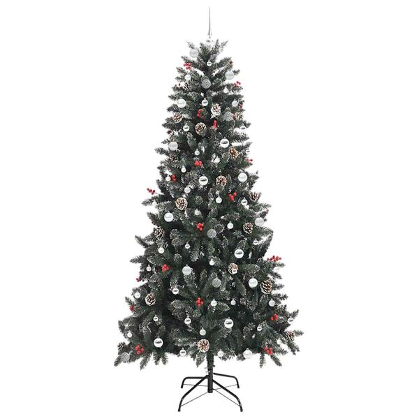 vidaXL Kunstkerstboom met 300 LED Groen 240 cm PVC en Plastic en Staal