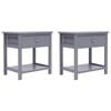 vidaXL Nachtkastje 2 st 40x29x42 cm paulowniahout grijs