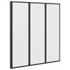 vidaXL Opvouwbare Douchescherm Zwart en Volle Frost 132 x 2 x 140 cm