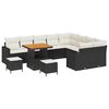 vidaXL Tuinbankenset 12 pcs Zwart poly rattan
