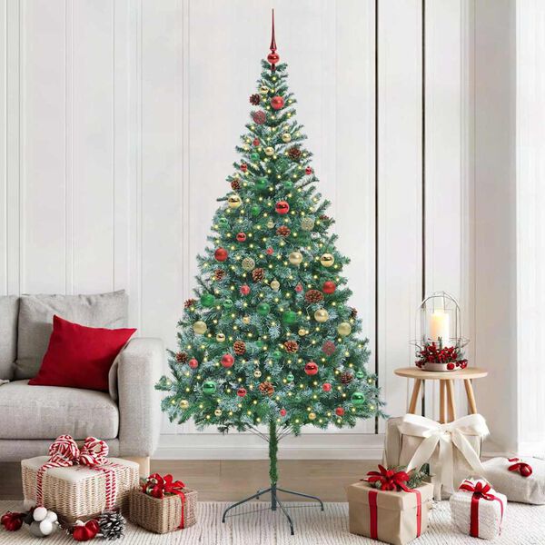 vidaXL Kunstkerstboom met 300 LED Groen 210 cm PVC en Staal