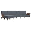 vidaXL Slaapbank L-vormig 279x140x70 cm fluweel donkergrijs