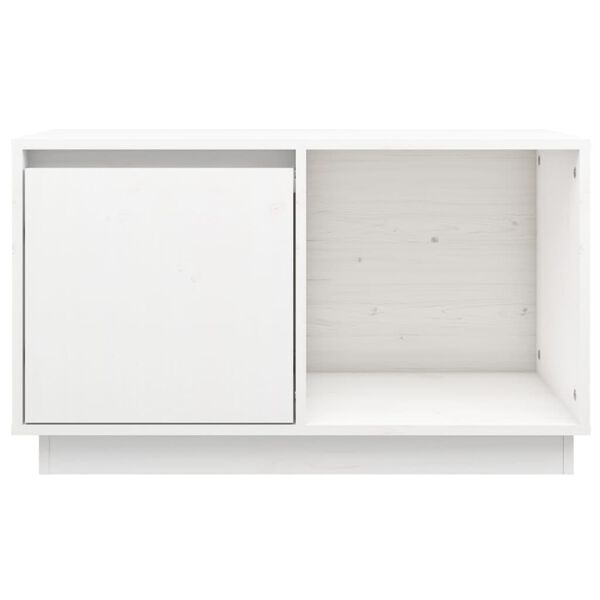 vidaXL Tv-meubel 74x35x44 cm massief grenenhout wit