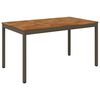 vidaXL Tuindiner tafel Natuurlijk en Koffie 141 x 80,5 x 75 cm