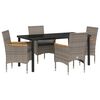vidaXL Tuin eettafelset 5 st Grijs poly rattan