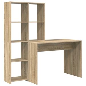 vidaXL Bureau met plank Sonoma Eiken 138,5 x 55 x 143 cm Bewerkt hout