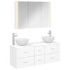vidaXL Badkamermeubelset 4 pcs Wit Bewerkt hout en glas