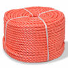 vidaXL Touw gedraaid 6 mm 200 m polypropyleen oranje