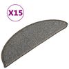 vidaXL Trapmatten 15 st 56x17x3 cm Grijs Halfrond